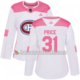 Naisten NHL Montreal Canadiens Pelipaita Carey Price 31 Adidas 2017-2018 Valkoinen Vaaleanpunainen Fashion Authentic
